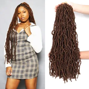 24 Inch 7 Packs Soft Locs Crochet Hair Brown Color 30 New Faux Locs Pre-looped Super Lightweight Synthetic Hair Braids For Black Women(24inch, 7packs, #30)