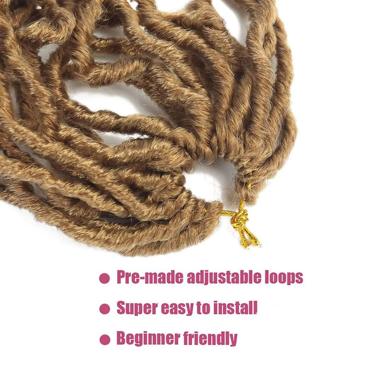 24 Inch 7 Packs Soft Locs Crochet Hair Light Brown Color 27 New Faux Locs Pre-looped Super Lightweight Synthetic Hair Braids For Black Women(24inch, 7packs, #27)