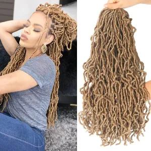 24 Inch 7 Packs Soft Locs Crochet Hair Light Brown Color 27 New Faux Locs Pre-looped Super Lightweight Synthetic Hair Braids For Black Women(24inch, 7packs, #27)