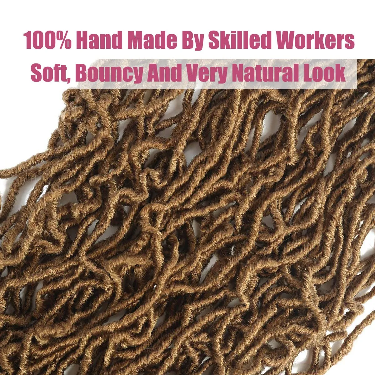 24 Inch 7 Packs Soft Locs Crochet Hair Light Brown Color 27 New Faux Locs Pre-looped Super Lightweight Synthetic Hair Braids For Black Women(24inch, 7packs, #27)