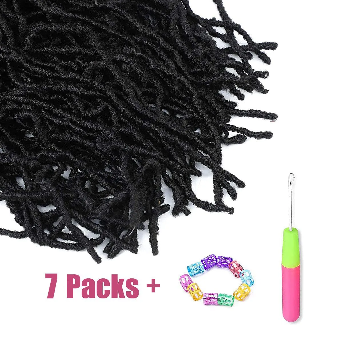 24 Inch 7 Packs Soft Locs Crochet Hair New Faux Locs Pre-looped Goddess Locs Super Lightweight Synthetic Crochet Hair Braids Extensions For Black Women(24inch, 7packs, 1b)