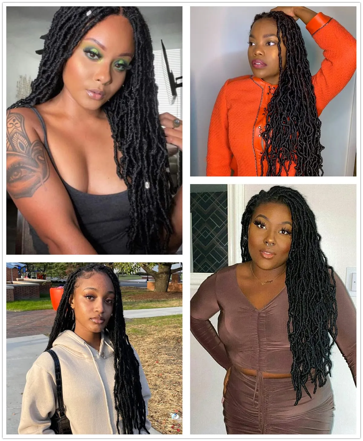 24 Inch 7 Packs Soft Locs Crochet Hair New Faux Locs Pre-looped Goddess Locs Super Lightweight Synthetic Crochet Hair Braids Extensions For Black Women(24inch, 7packs, 1b)
