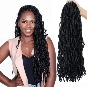 24 Inch 7 Packs Soft Locs Crochet Hair New Faux Locs Pre-looped Goddess Locs Super Lightweight Synthetic Crochet Hair Braids Extensions For Black Women(24inch, 7packs, 1b)