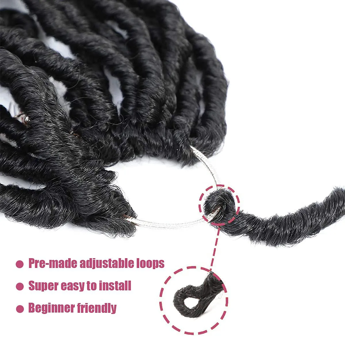 24 Inch 7 Packs Soft Locs Crochet Hair New Faux Locs Pre-looped Goddess Locs Super Lightweight Synthetic Crochet Hair Braids Extensions For Black Women(24inch, 7packs, 1b)