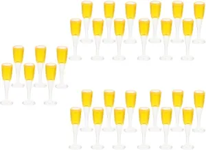 24pcs Miniature Wine Goblet Glasses Landscape Decor Realistic Dollhouse Props for Mini House Bright Color Design for Crafts and Mini Scenes
