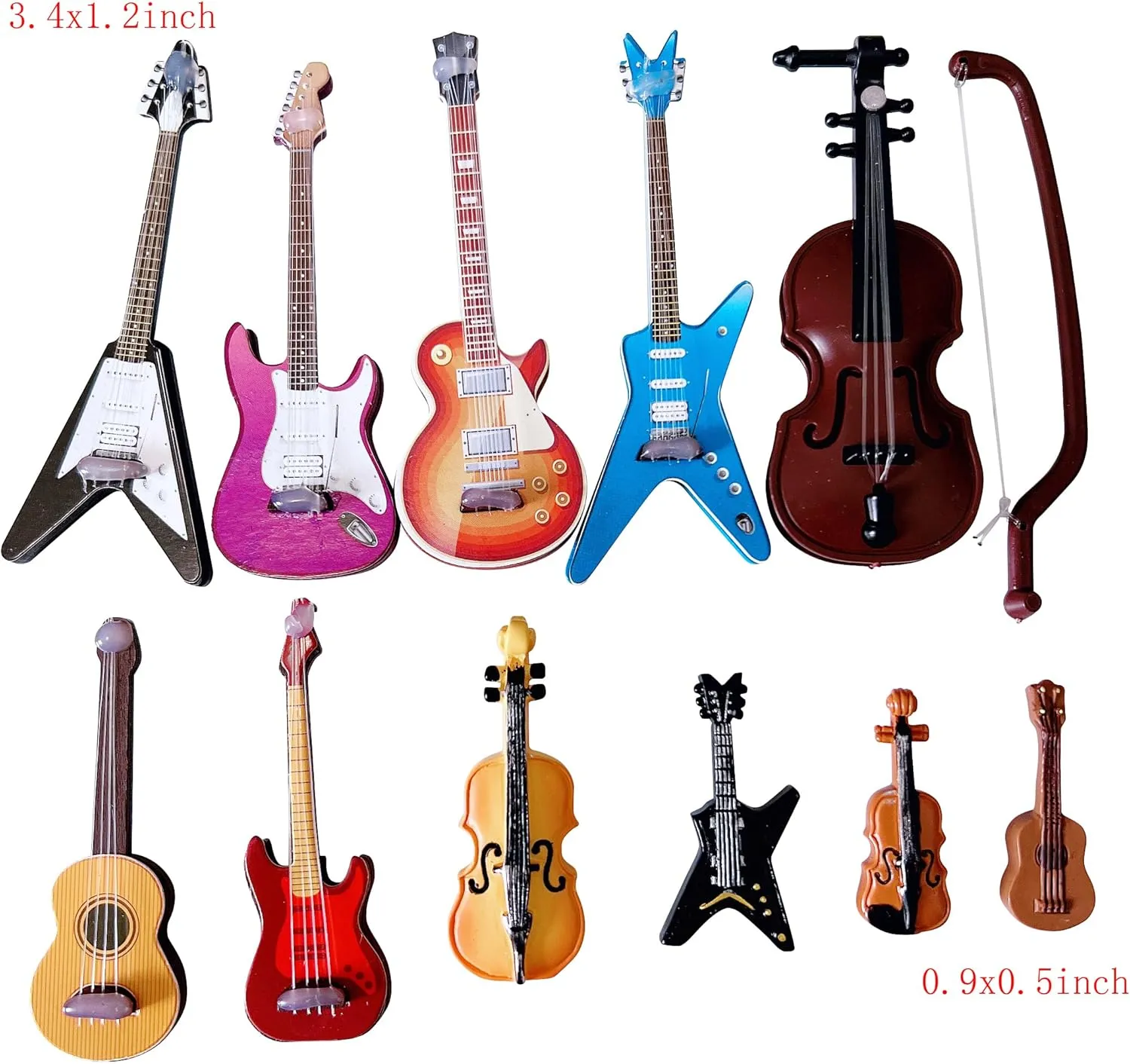 25pcs Mini Musical Instruments Decoration Piano Violin Trumpet Guitar Saxophone Drum Dollhouse Accessory Sets