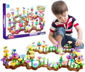 272PCS Flower Garden Building Toys,Garden Building Play Set for Girls 3 4 5 6 7 Year Old，STEM Gardening Pretend Toys，Stem Flower Building Toy Set for Brain Development and Preschool Educational