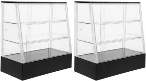 2pcs Dollhouse Cabinet Cake Store Grocery Store Furniture Miniature Bakery Case Cake Stand Display Bread Shop Model Dollhouse Cabinet Decoration, Black, 13.30X13.00X6.60CM, 03KYT7DMI426I113B