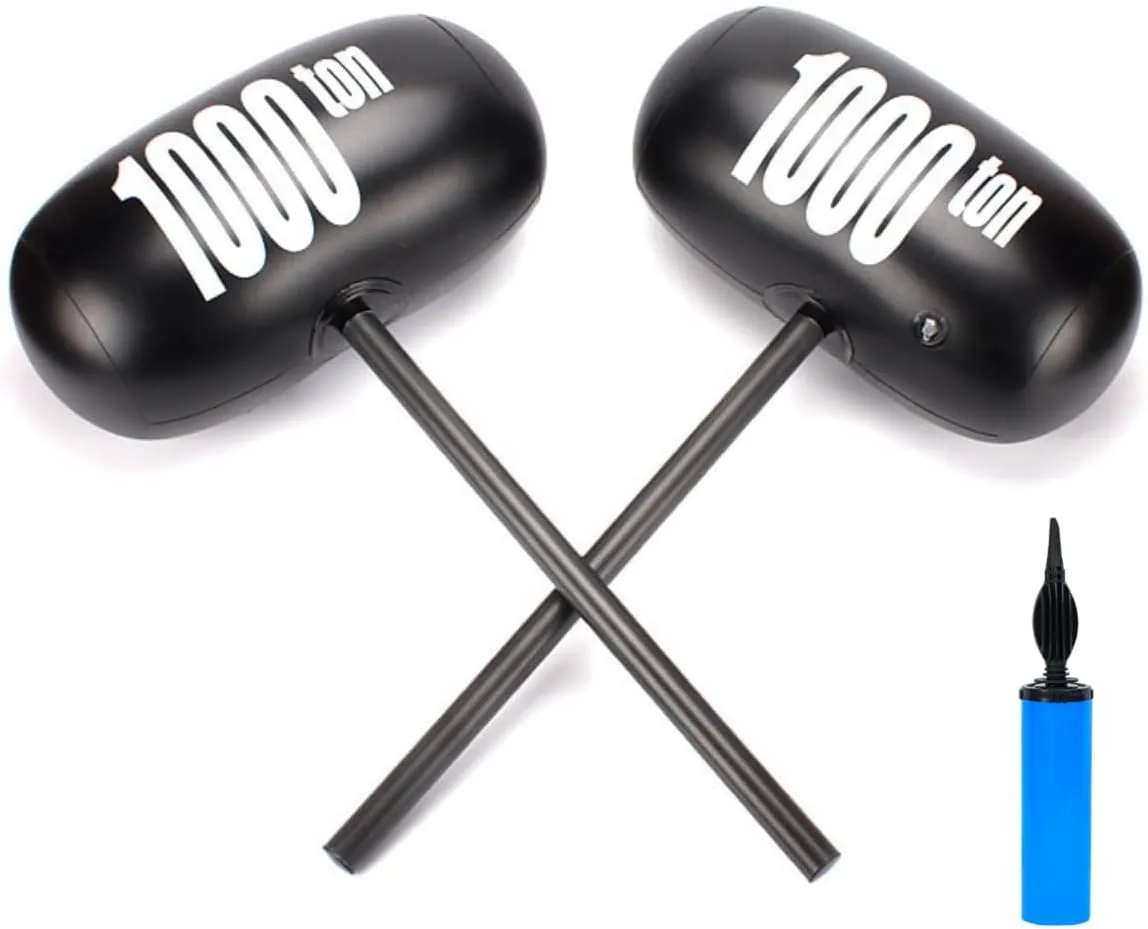 2pcs Inflatable PVC Hammer Toy - 28 inches /70cm Large Hammer, Party Game Interactive Prop, Easter Halloween, Comes with Hand Inflation Pump