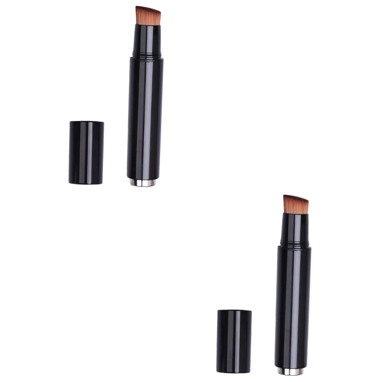 2pcs Makeup Tools Portable Liquid Foundation Brush Soft Dense Silk for Travel Reusable Perfect for Foundation Application