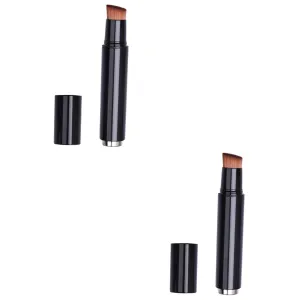 2pcs Makeup Tools Portable Liquid Foundation Brush Soft Dense Silk for Travel Reusable Perfect for Foundation Application