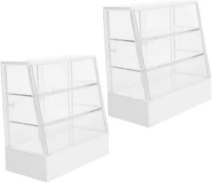 2Pcs Mini Bakery Display Cabinet Realistic Dollhouse Cake Stand Decor for Mini Kitchen and for Miniature House Accessories and Decoration