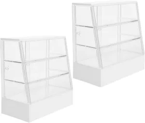 2Pcs Miniature Cake Display Cabinet for Dollhouse Realistic Bakery Accessory Chic Design for DIY Mini House Decoration Compact and Decor
