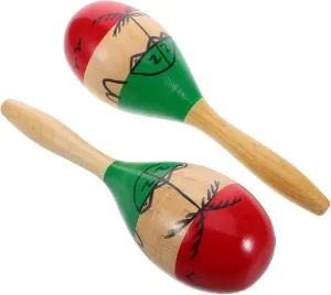 2pcs Wooden Maracas for Boy Girl-friendly Musical Toys Montessori Percussion Instruments for Interactive Play Safe Rhythm for Toddlers for Group Activities