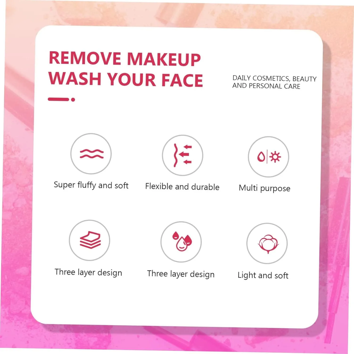 2sets Reusable Makeup Removal Pads Soft Fluffy Round Cleansing Discs for Gentle Eye Facial Makeup Removal Washable Cushions for Smooth Skin 200pcs*2