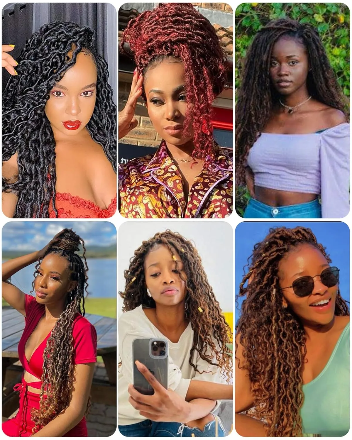 3 Tone Goddess Locs Crochet Hair 18 Inch Long Faux Locs Crochet Hair for Black Women Pre Looped Crochet Locs with Curly Ends Curly River locs Crochet Braids (1B/27/613)