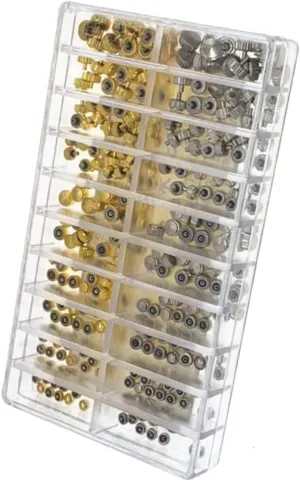 300pcs Watch Crown Parts Replacement Kit Assorted Dome Flat Head Watch Accessories Repair Tools