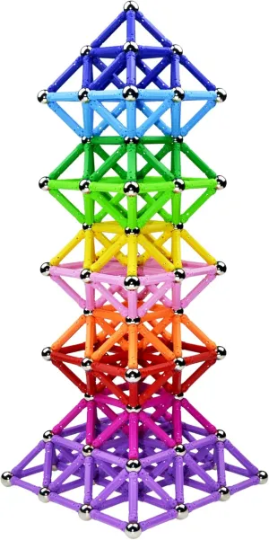 310 Pcs Magnetic Building Sticks Blocks Toys, Magnet Educational Toys Magnetic Blocks Sticks Stacking Toys Set for Kids and Adult, Non-Toxic Building Toy 3D Puzzle with Storage Bag