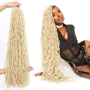 36 Inch 7 Packs Soft Locs Blonde 613 Color Crochet Hair Whole Strand No Extended Long New Faux Locs Pre-looped Super Lightweight Synthetic Crochet Hair Braids For Black Women (36inch, 7packs, Blonde)