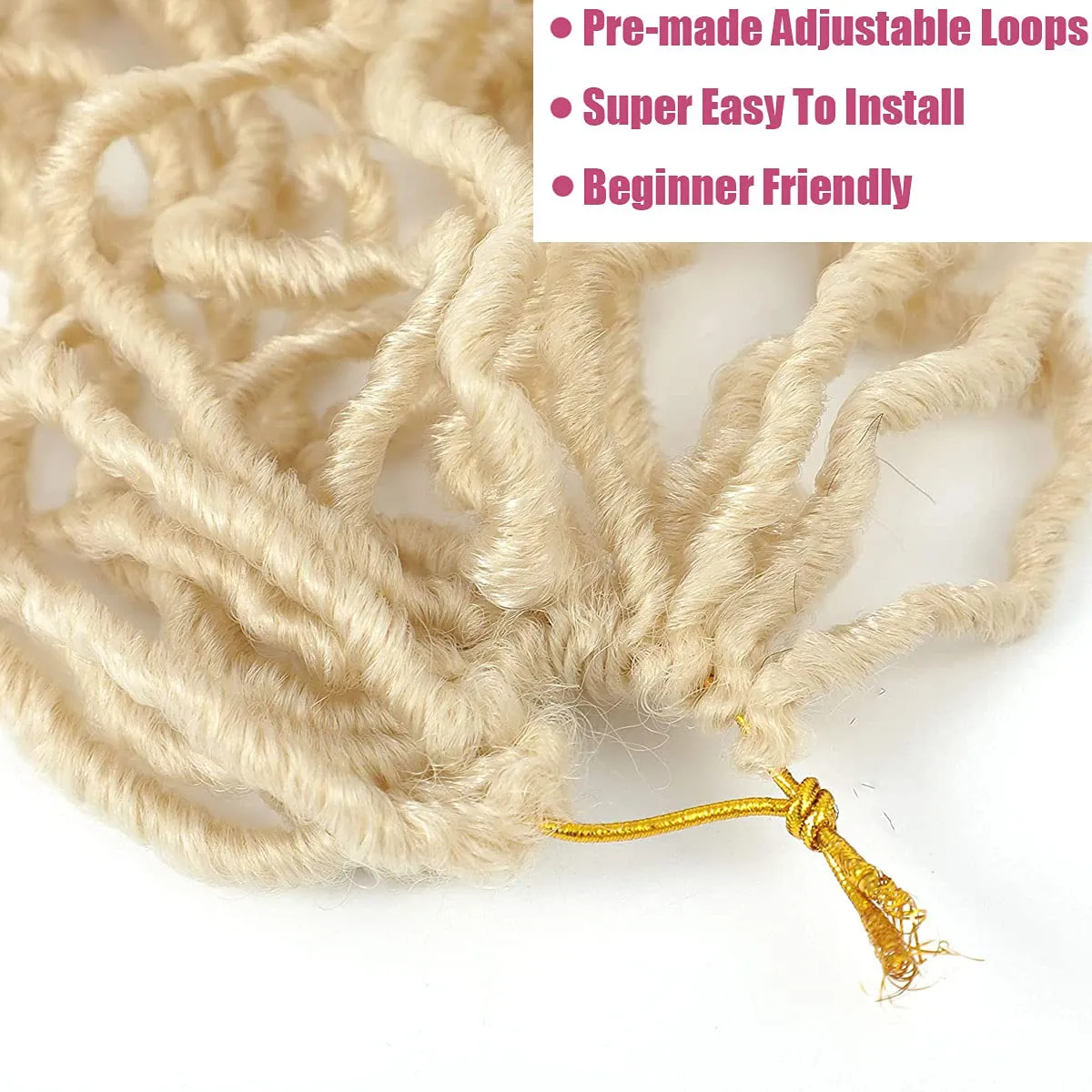 36 Inch 7 Packs Soft Locs Blonde 613 Color Crochet Hair Whole Strand No Extended Long New Faux Locs Pre-looped Super Lightweight Synthetic Crochet Hair Braids For Black Women (36inch, 7packs, Blonde)