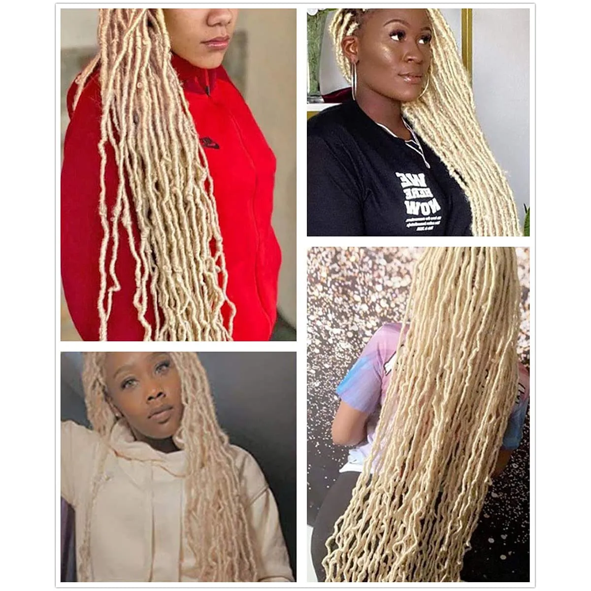 36 Inch 7 Packs Soft Locs Blonde 613 Color Crochet Hair Whole Strand No Extended Long New Faux Locs Pre-looped Super Lightweight Synthetic Crochet Hair Braids For Black Women (36inch, 7packs, Blonde)