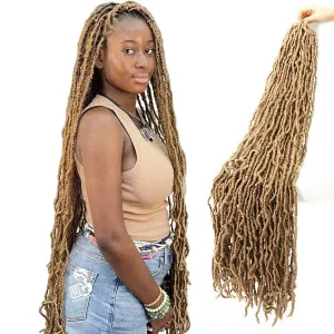 36 Inch 7 Packs Soft Locs Crochet Hair Brown Color 27 Whole Strand No Extended Long New Faux Locs Pre-looped Super Lightweight Synthetic Hair Braids For Black Women (36inch, 7packs, 27)
