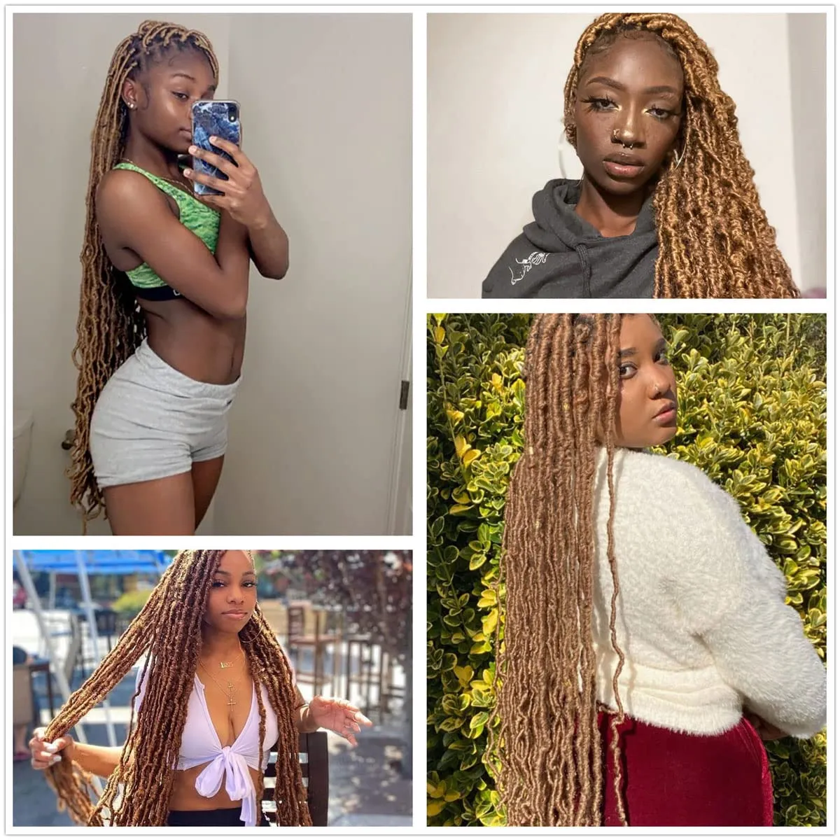 36 Inch 7 Packs Soft Locs Crochet Hair Brown Color 27 Whole Strand No Extended Long New Faux Locs Pre-looped Super Lightweight Synthetic Hair Braids For Black Women (36inch, 7packs, 27)