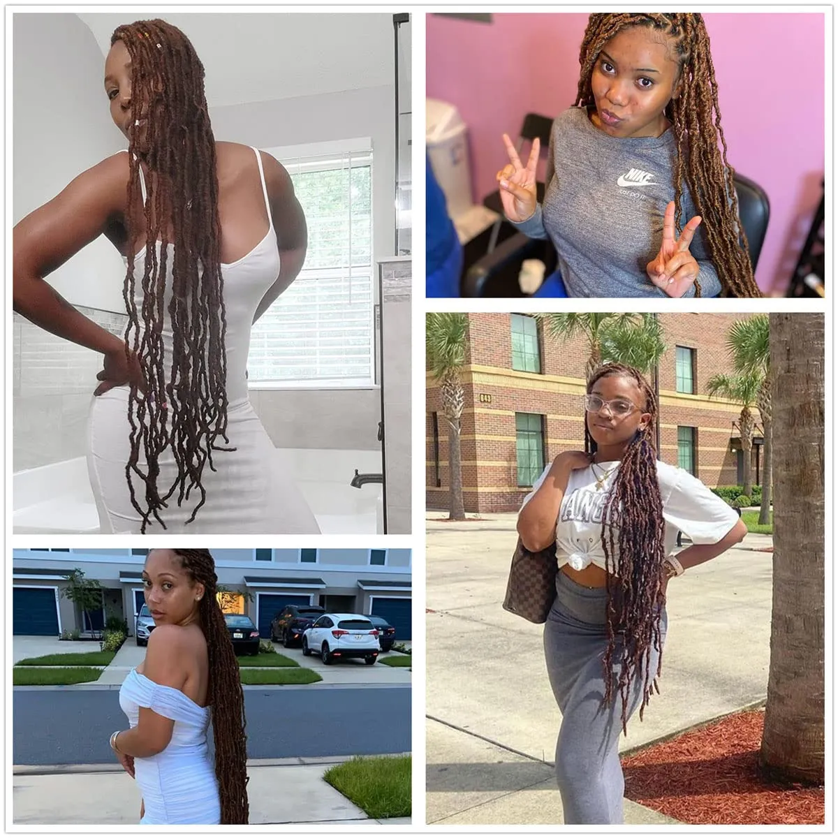 36 Inch 7 Packs Soft Locs Crochet Hair Brown Color 30 Whole Strand No Extended Long New Faux Locs Pre-looped Super Lightweight Synthetic Hair Braids For Black Women (36inch, 7packs, 30)