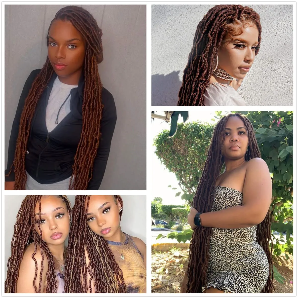 36 Inch 7 Packs Soft Locs Crochet Hair Brown Color 30 Whole Strand No Extended Long New Faux Locs Pre-looped Super Lightweight Synthetic Hair Braids For Black Women (36inch, 7packs, 30)