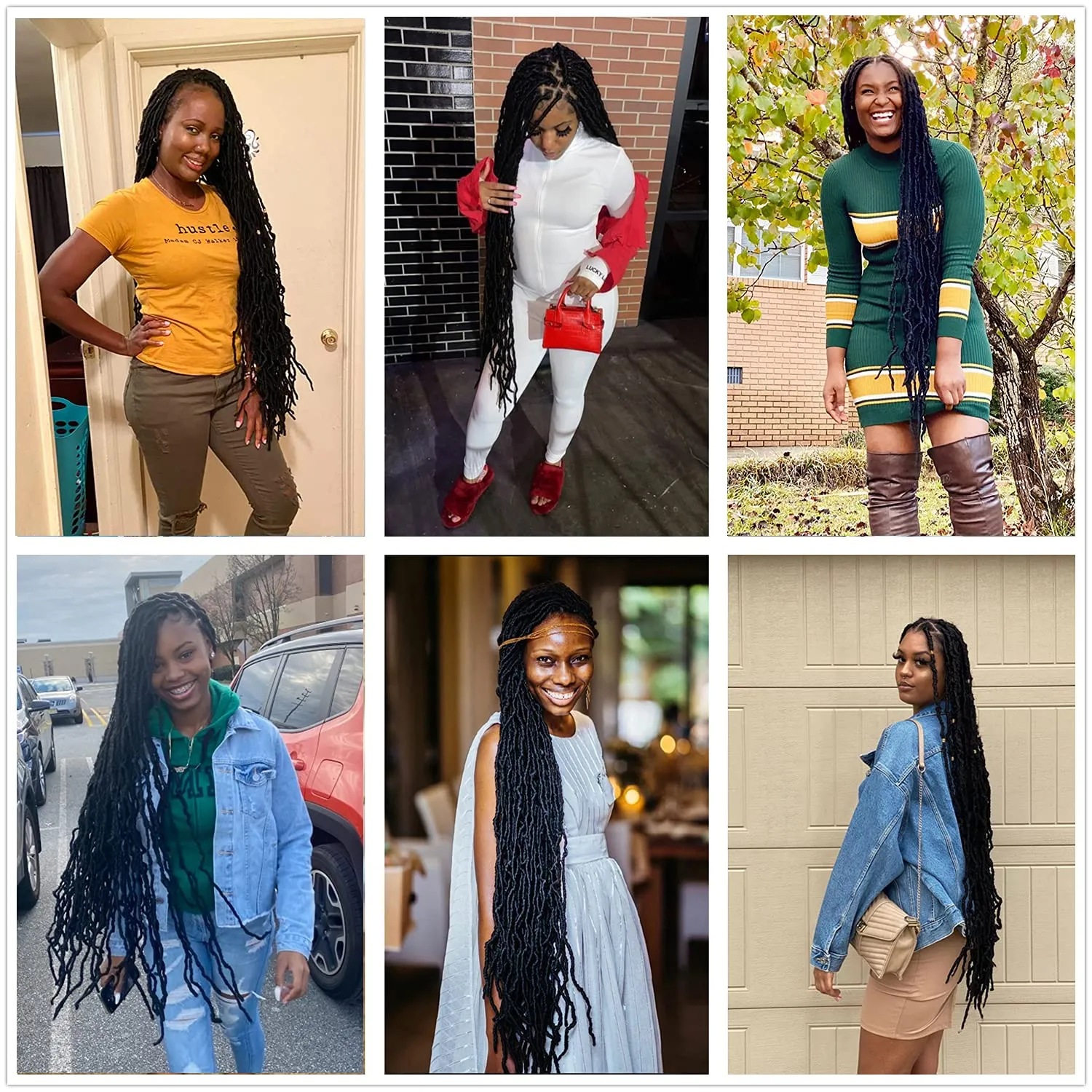 36 Inch 7 Packs Soft Locs Crochet Hair Whole Strand No Extended Long New Faux Locs Pre-looped Super Lightweight Synthetic Crochet Hair Braids For Black Women (36inch, 7packs, 1b)