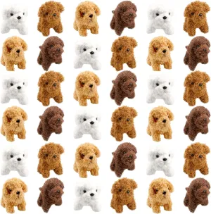 36 Pack Mini Plush Teddy Dog Small Stuffed Puppy Dog Animals Bulk Soft Cute Stuffed Tiny Dog Keychain for Baby Shower Birthday Party Favors Carnival Prizes (Puppy Dog Color 1)