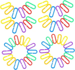 360pcs Colorful Rainbow C Clips Interchangeable Plastic Chain Links for Educational for Parrots Mice and Sugar Gliders Enhances Fine Motor Skills and Cognitive Development