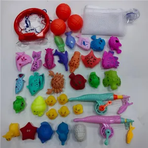 37PCS Bath Toys for Kids 3-8, Suction Basketball Hoop, Magnetic Fishing Game Sets, Rubber Ducks & Ocean Animals, Toddlers Water Table Pool Bathtub Toys, Gift for Boys Girls Birthday (Bath Toys 37 PCS)