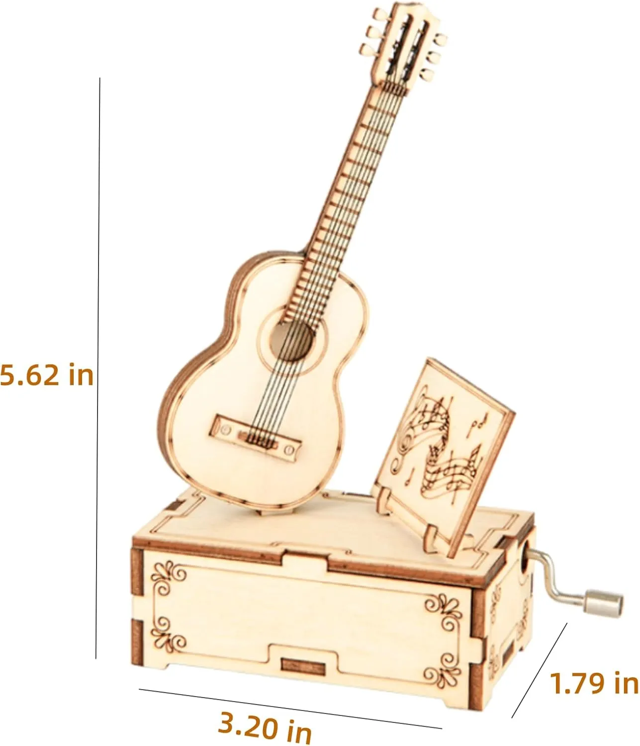 3D Wooden Puzzles for Adults Wooden Music Box Kits Guitar Building Model Desktop Decoration DIY3D Puzzle Toys to Creative Gifts for Teens and Adults