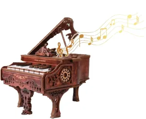 3D Wooden Puzzles for Adults,Playable Magic Piano Building Puzzles Mechanical Wooden Piano for Adults Teen,Models for Adults to Build,Home Decor Unique Gift (Chord Movement)