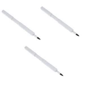 3pcs Retractable Lip Brush Nylon Fiber Brush for Lipstick Portable Makeup Metal Tube Perfect for Travel Daily Use