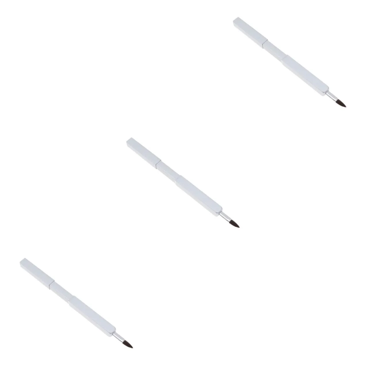 3pcs Retractable Lip Brush with Nylon Fiber and Metal Tube Portable Makeup Tool for Daily Use Beauty Salons and Home Handy Lipstick Applicator Color