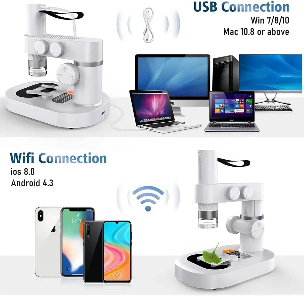 400X USB Children Biological Digital Electronic Portable Microscope Kit for Phone PC Home School Science Educational
