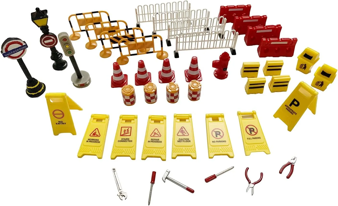 44pcs Miniature Plastic Traffic Light Street Road Training Roadblock Cone Cognitive Toy Playset for Chidren Sets