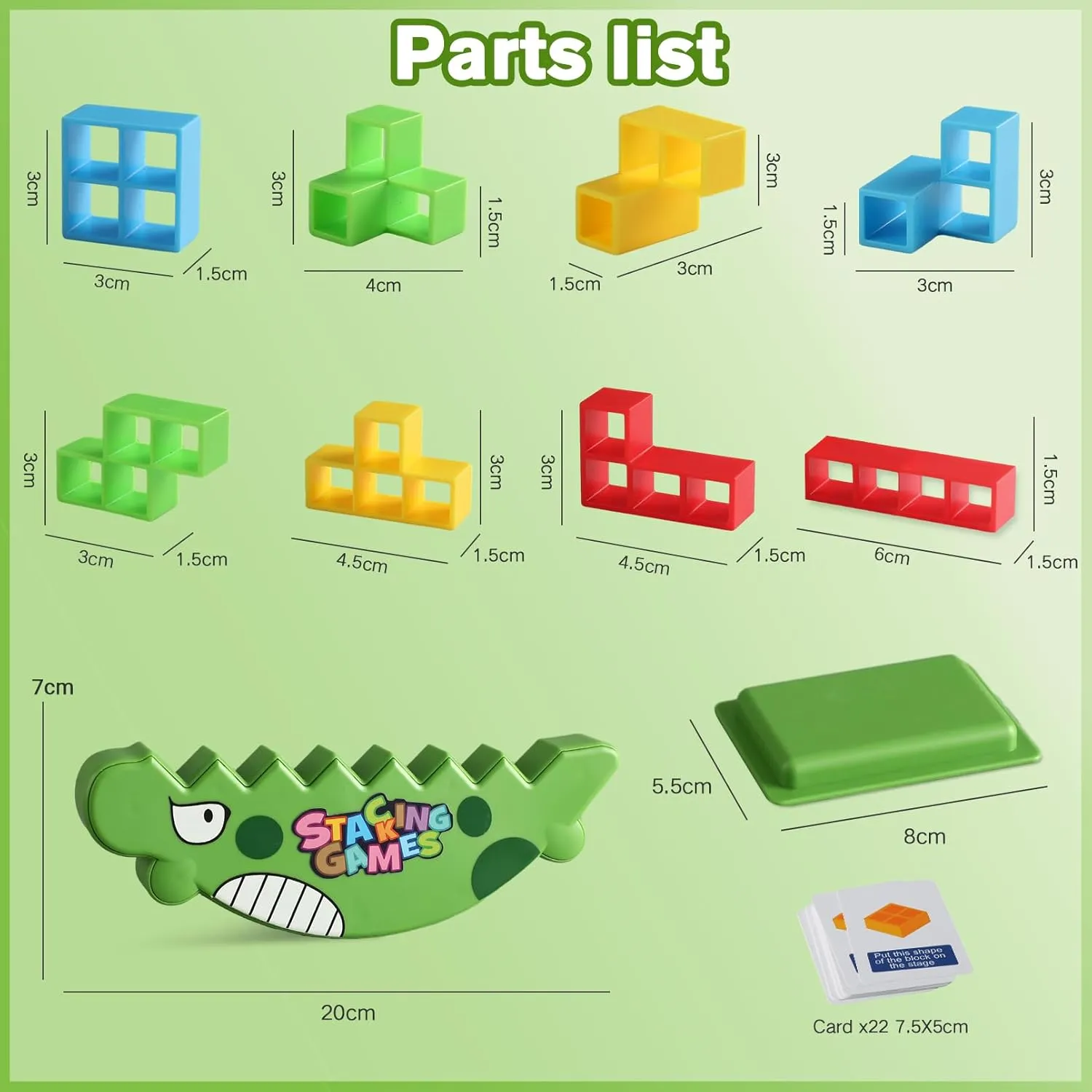48PCS Dinosaur Balance Stacking Blocks with Travel Case | Montessori Fine Motor Skill Toys for Kids 3  | Educational STEM Building Game for Focus & Coordination
