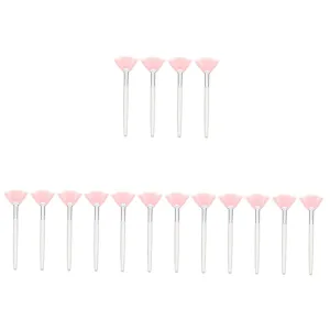 4sets Fan Makeup Brush for Powder Blush Foundation Long Handle Fluffy Nylon Hair Facial Makeup Applicator 4pcs*4
