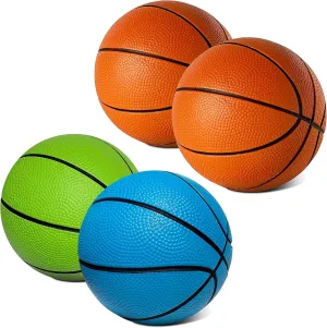 5 Inch Foam Mini Basketball for Indoor Basketball Mini Hoops, 2 Pack | Safe & Quiet Foam Basketball for Over The Door Mini Hoop Basketball Sets | Great for Adults & Kids Basketball (Green & Blue)