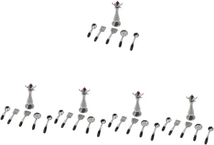 5 Sets Kitchenware Set Sturdy Utensil Decor for Dollhouse Realistic Miniature Kitchen Accessories for Home Decor and Landscaping