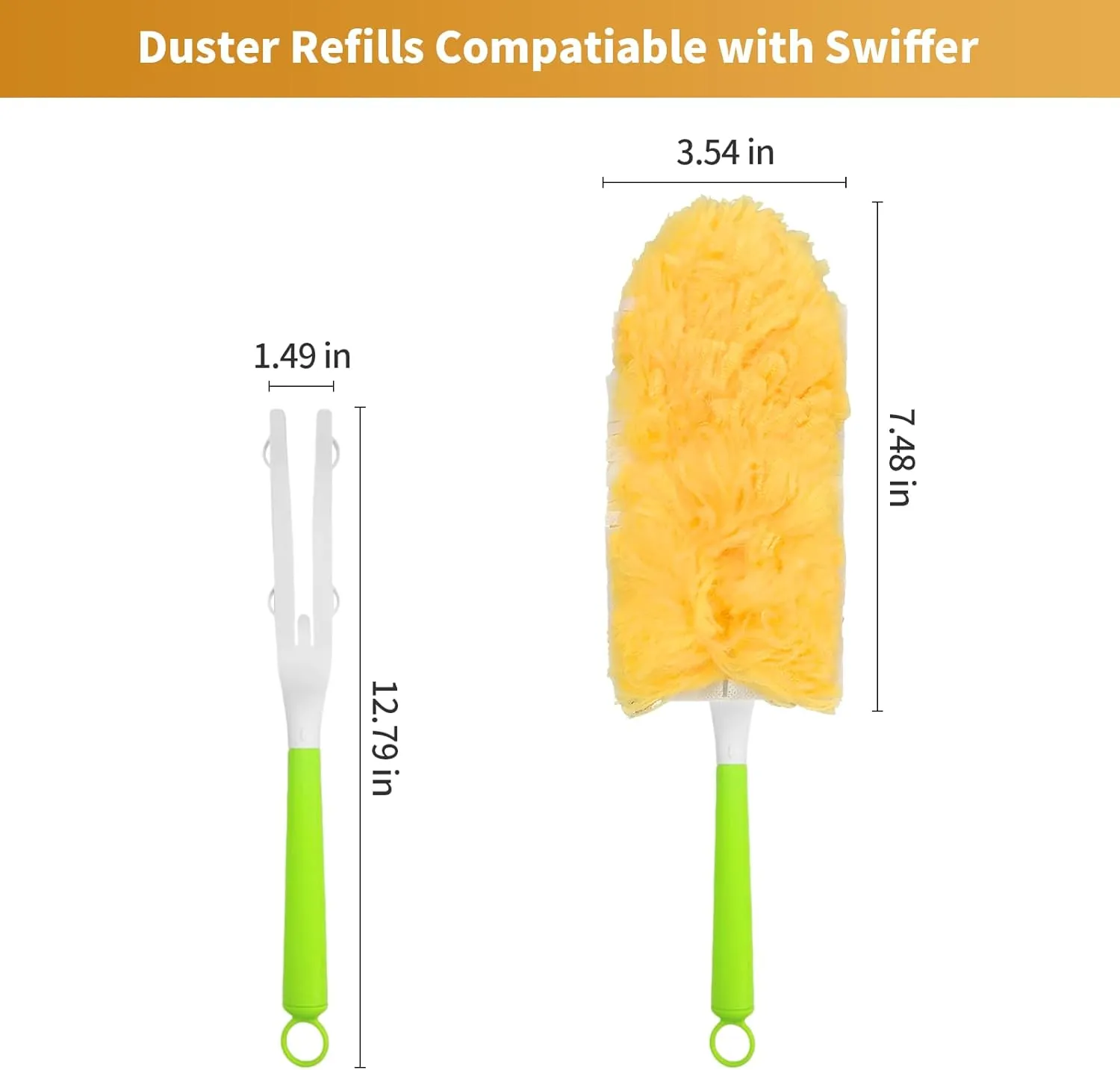 50 Pack Duster Refill for Swiffer Duster, 360 Heavy Duty Duster Kit with 2 Handle, Multi-Surface Disposable Dusters Refills for Cleaning Corner, Furniture, Car, Blinds