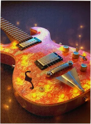 500 Piece Jigsaw Puzzle for Adults,Musical Guitar, Puzzles with Letters on Back, Challenging Puzzle for Game Night Home Décor, 15 x 20.4