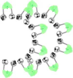 50Pcs Fishing Rod Alarm Bells Clips Loud Sound Indicators for Night Fishing Lightweight Plastic Attachments for Quick Setup Fishing Rods and Poles