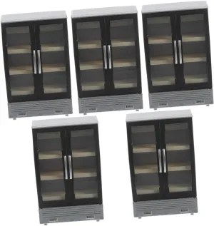 5pcs Miniature Double Door Refrigerator Model for Dollhouse Cute Kitchen Decoration Lightweight and Dollhouse Furniture Accessory for Landscapes and Desktop Decor
