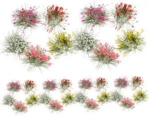 5pcs Miniature Flower Cluster Realistic Artificial Grass Tufts for Table Decor Dollhouse Landscaping Micro Landscape Soldier Scene Decoration Easy to Clean and Maintain