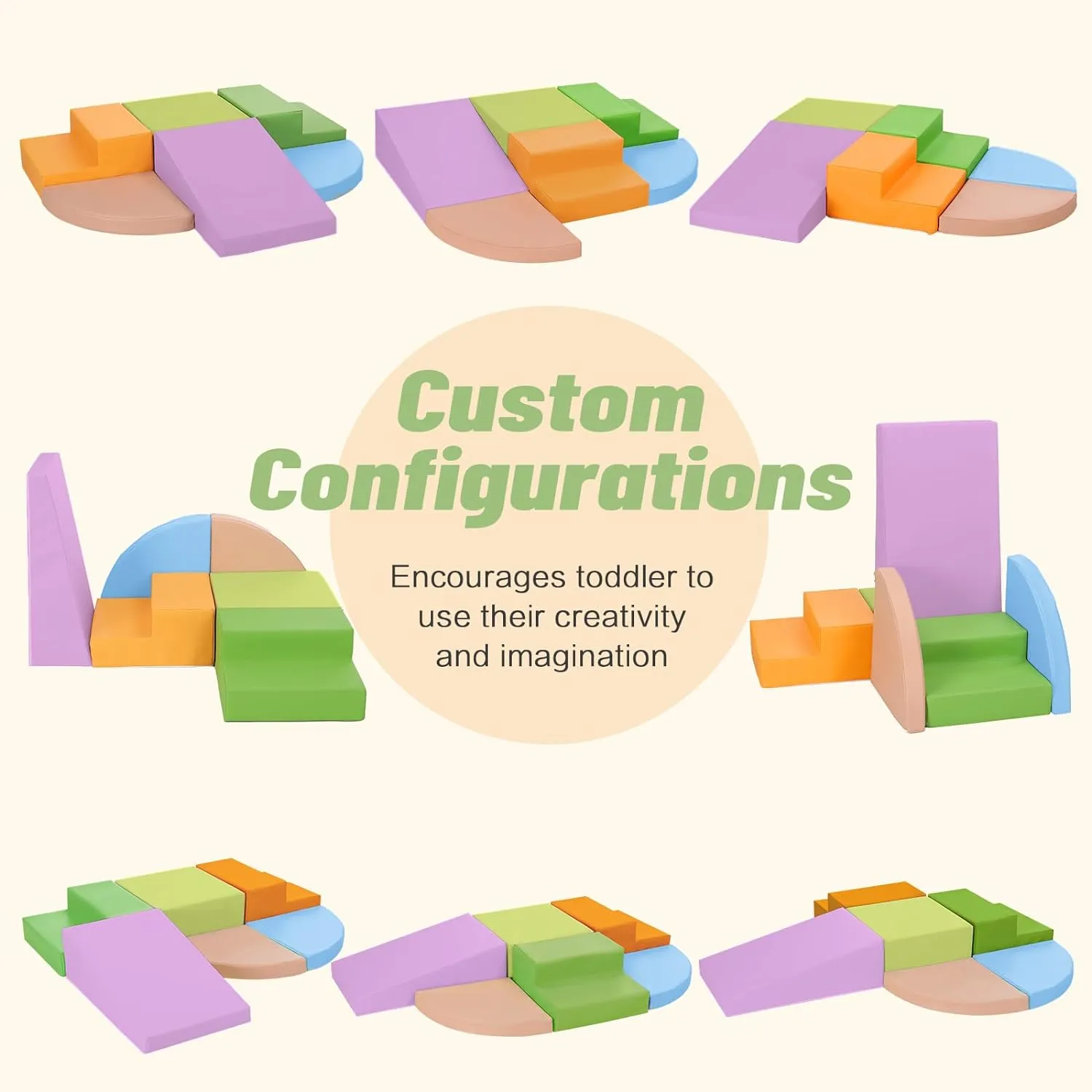 6-Piece Foam Climbing Blocks for Toddlers: Baby Foam Climbing Gym PU Leather Colorful Indoor Toy Building Blocks
