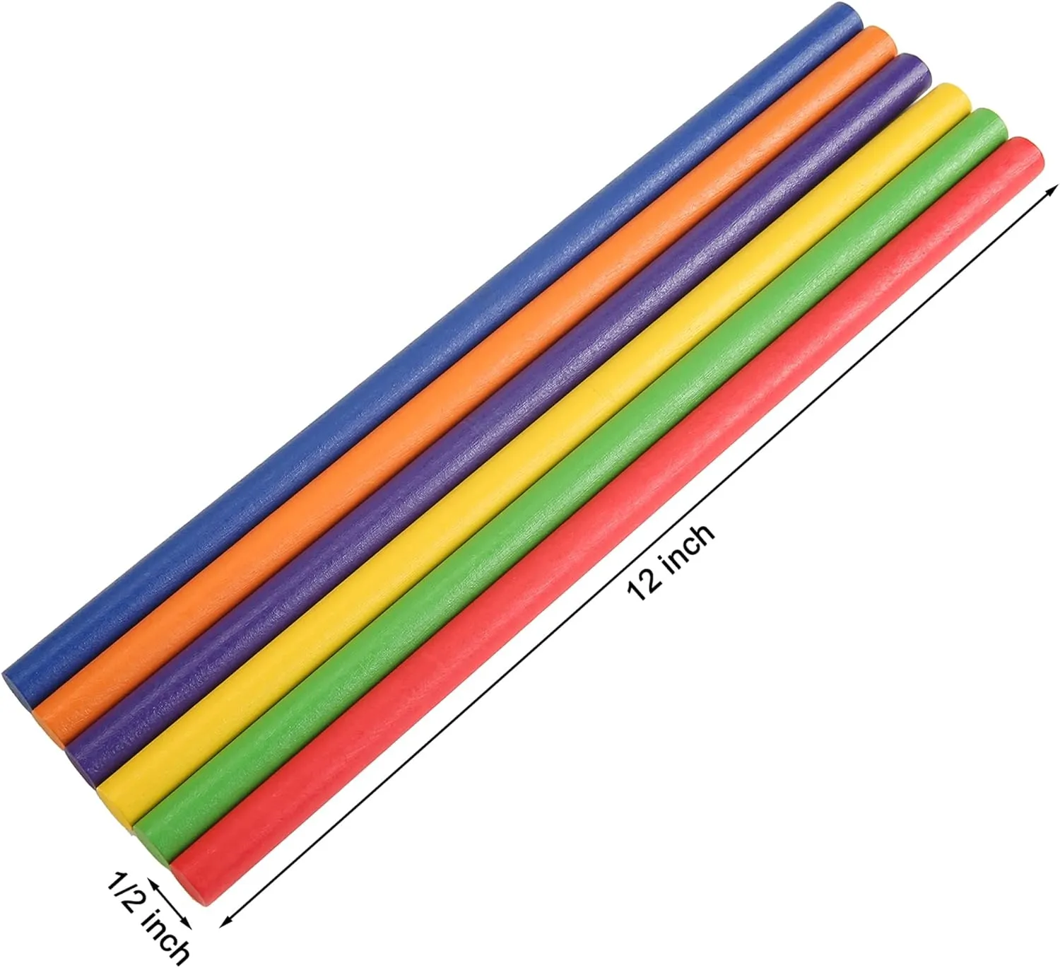 60 Pcs Rhythm Sticks for Kids Bulk, Wood Music Lummi Sticks, 6 Colors